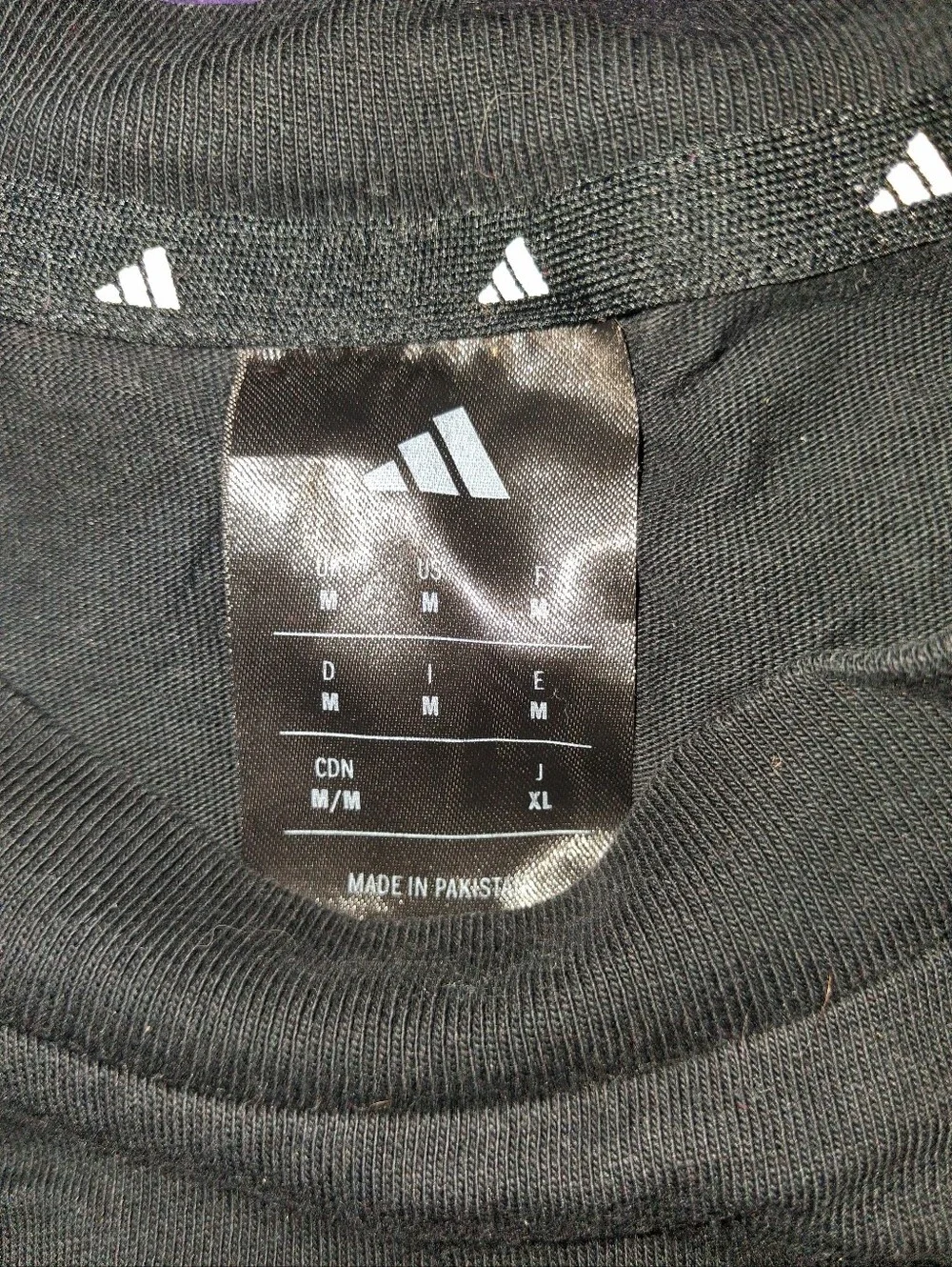 adidas Black Short-Sleeve Tee with White Logo